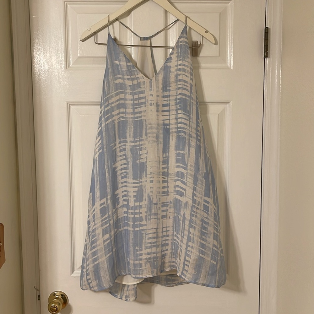 Three Eighty Two Blue And White Patterned Sundress - image 6